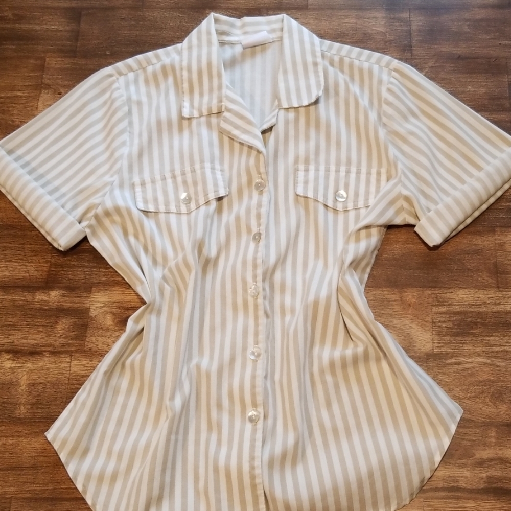 Vtg Neutral Button Down Bobbie Brooks